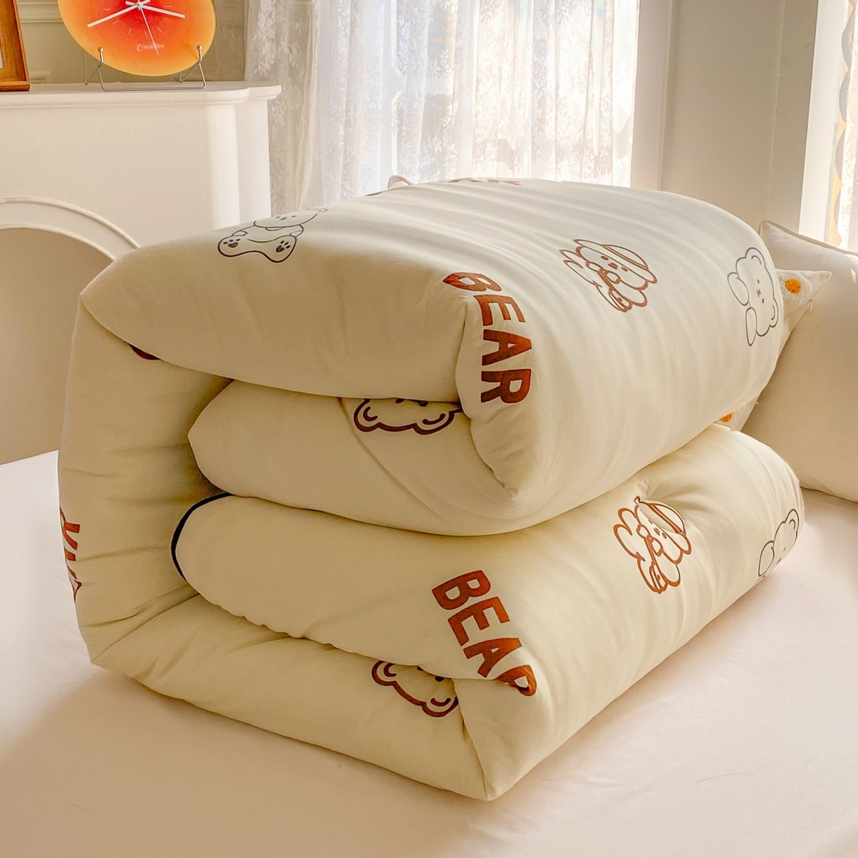 91家纺网 家纺一手货源 找家纺 小叮当家纺仓储工厂店 2025新款A类母婴级宝宝被子豆豆绒牛奶针织棉被子大豆被春秋被秋冬被婴童被夏凉被 牛奶针织被-大白熊