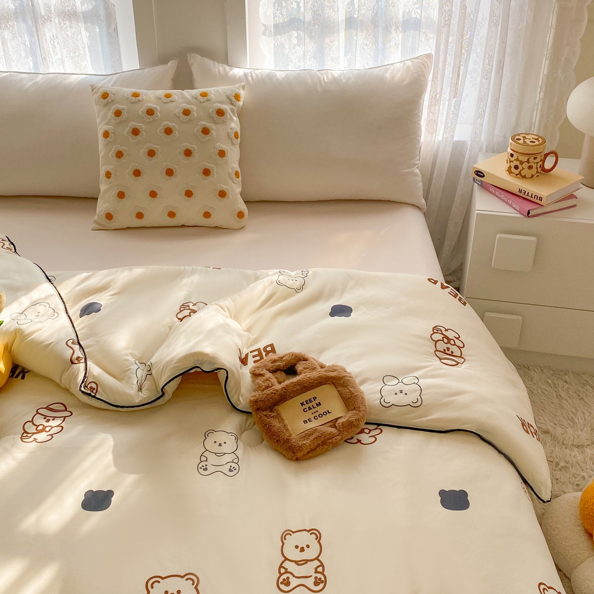 91家纺网 家纺一手货源 找家纺 小叮当家纺仓储工厂店 2025新款A类母婴级宝宝被子豆豆绒牛奶针织棉被子大豆被春秋被秋冬被婴童被夏凉被 牛奶针织被-大白熊