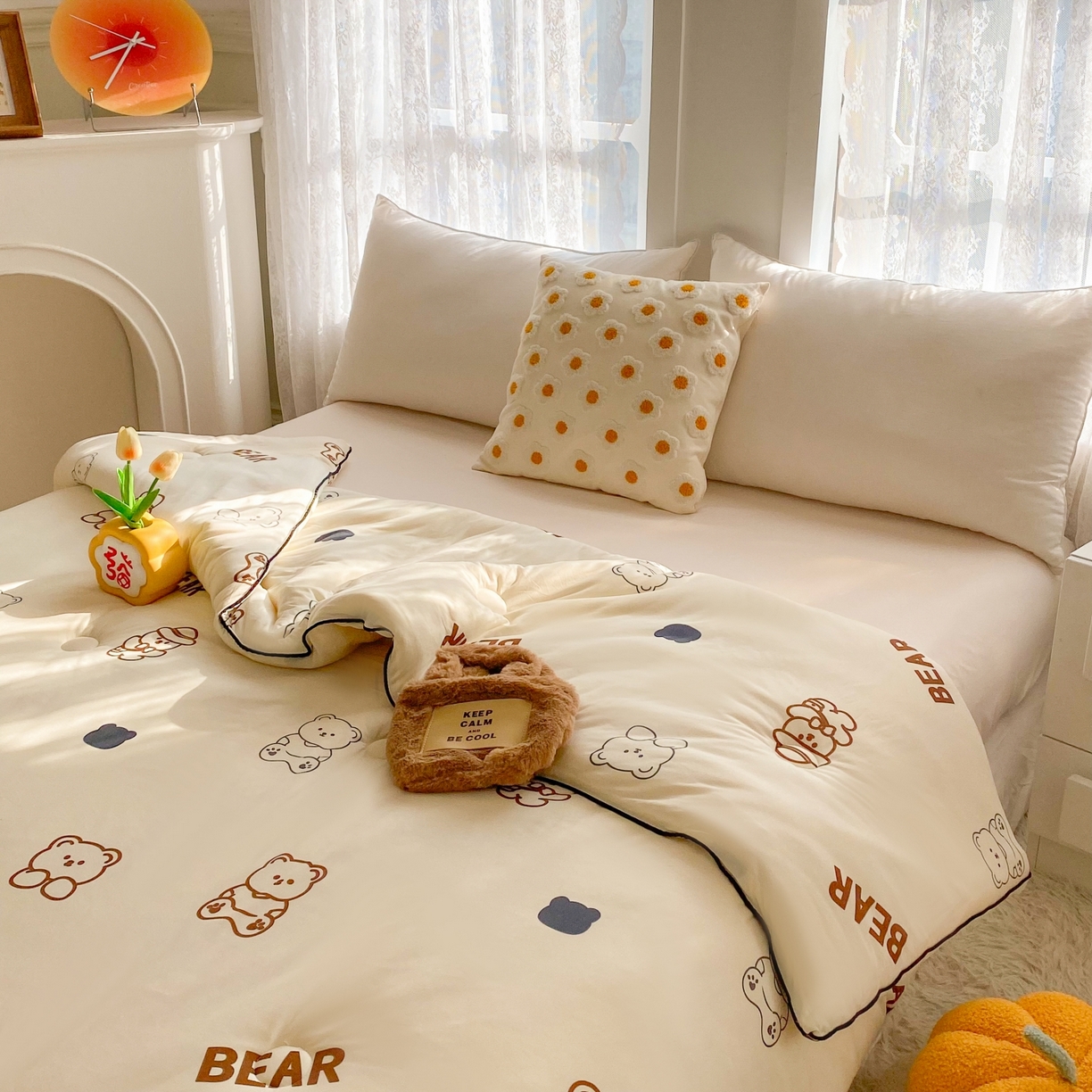 91家纺网 家纺一手货源 找家纺 小叮当家纺仓储工厂店 2025新款A类母婴级宝宝被子豆豆绒牛奶针织棉被子大豆被春秋被秋冬被婴童被夏凉被 牛奶针织被-大白熊