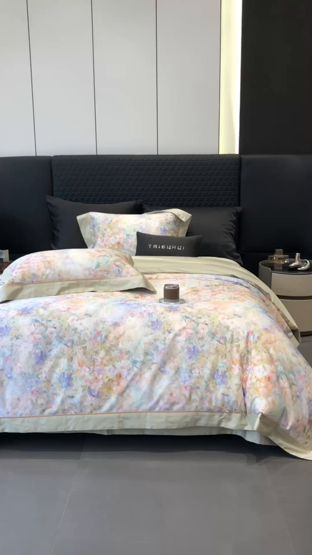 91家纺网 家纺一手货源 找家纺 太古汇家居 2025新款长绒棉纯棉活性丝光工艺数码印花四件套 苒晞-绿