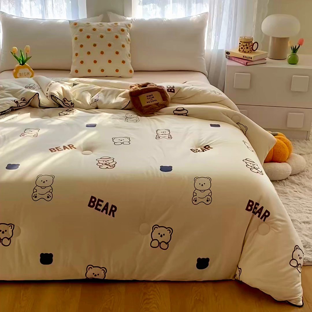 91家纺网 家纺一手货源 找家纺 小叮当家纺仓储工厂店 2025新款A类母婴级宝宝被子豆豆绒牛奶针织棉被子大豆被春秋被秋冬被婴童被夏凉被 牛奶针织被-大白熊