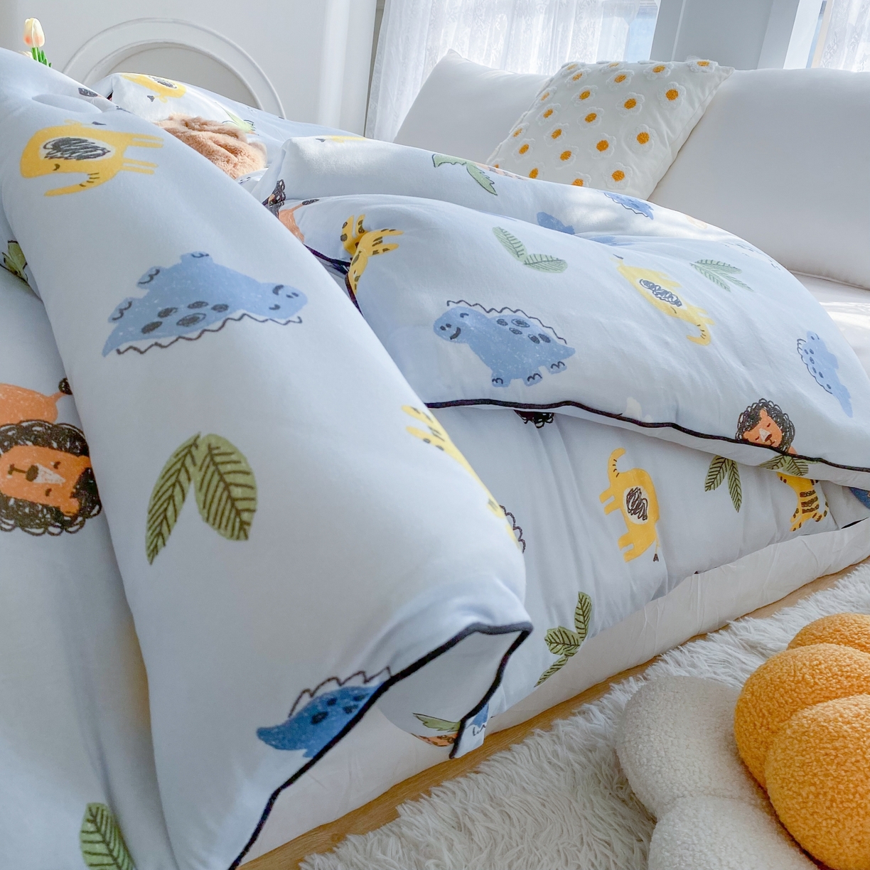 91家纺网 家纺一手货源 找家纺 小叮当家纺仓储工厂店 2025新款A类母婴级宝宝被子豆豆绒牛奶针织棉被子大豆被春秋被秋冬被婴童被夏凉被 牛奶针织被-海岛乐园