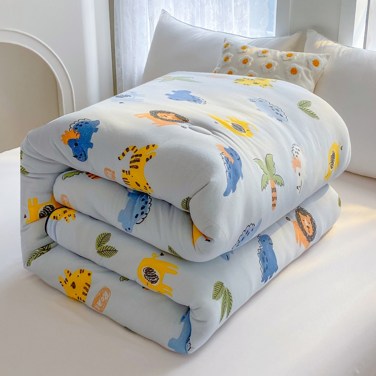 91家纺网 家纺一手货源 找家纺 小叮当家纺仓储工厂店 2025新款A类母婴级宝宝被子豆豆绒牛奶针织棉被子大豆被春秋被秋冬被婴童被夏凉被 牛奶针织被-海岛乐园