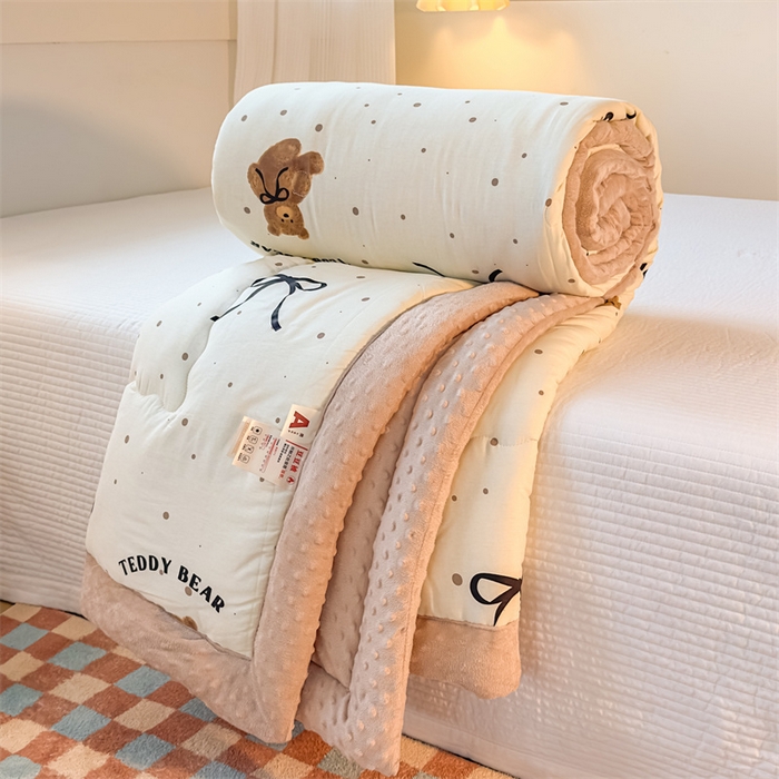 91家纺网 家纺一手货源 找家纺 （总）默忆 2025新款全棉豆豆绒被子豆豆被冬被被芯