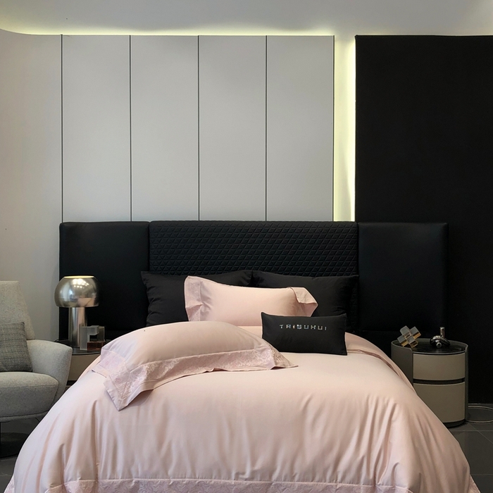 91家纺网 家纺一手货源 找家纺 太古汇家居 2025新款长绒棉纯棉打孔镂空四件套-赫莲娜 赫莲娜-邂逅粉