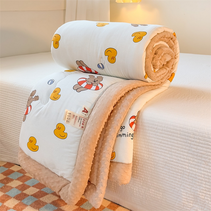 91家纺网 家纺一手货源 找家纺 （总）默忆 2025新款全棉豆豆绒被子豆豆被冬被被芯