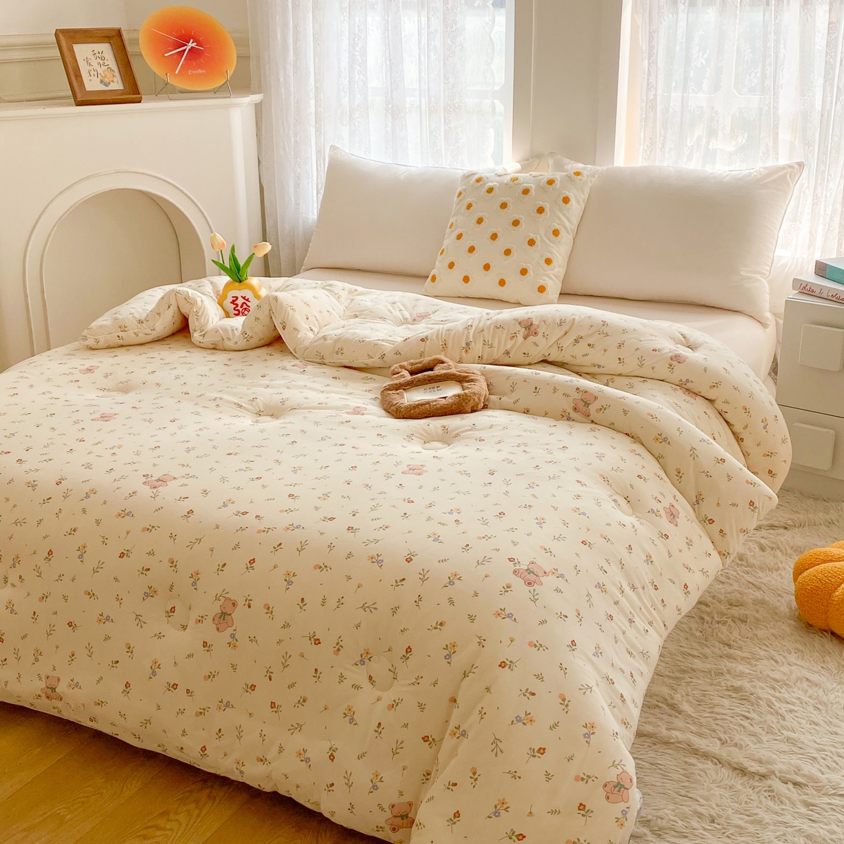 91家纺网 家纺一手货源 找家纺 小叮当家纺仓储工厂店 2025新款A类母婴级宝宝被子豆豆绒牛奶针织棉被子大豆被春秋被秋冬被婴童被夏凉被 牛奶针织被-花间小熊
