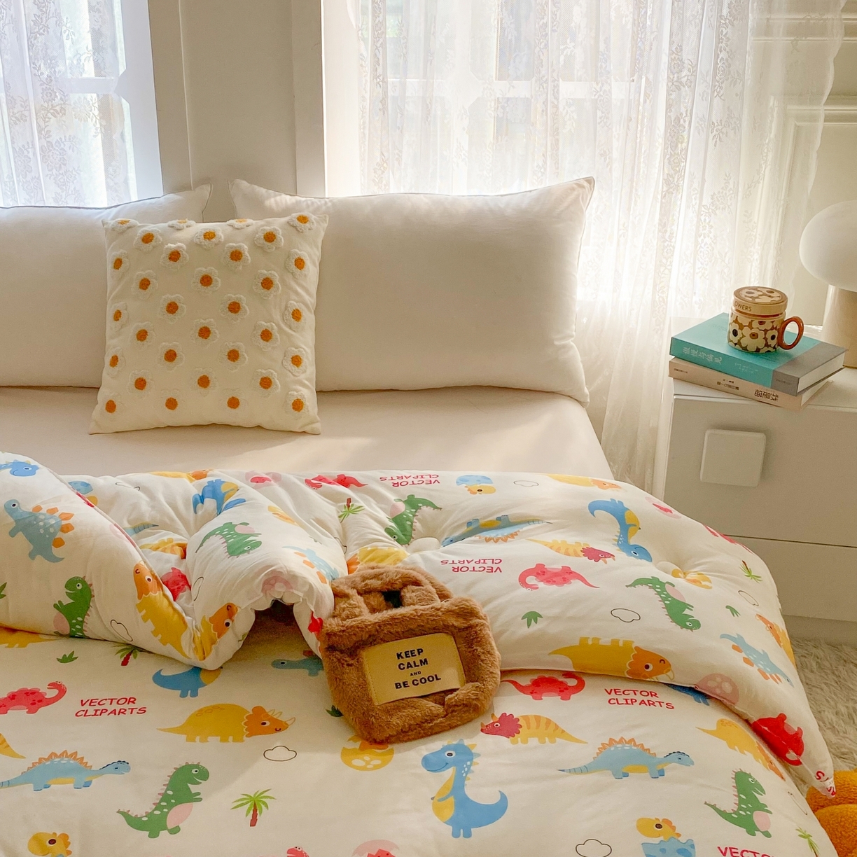 91家纺网 家纺一手货源 找家纺 小叮当家纺仓储工厂店 2025新款A类母婴级宝宝被子豆豆绒牛奶针织棉被子大豆被春秋被秋冬被婴童被夏凉被 牛奶针织被-恐龙萌游记