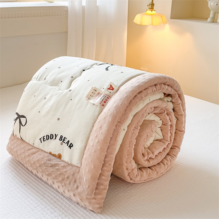 91家纺网 家纺一手货源 找家纺 （总）默忆 2025新款全棉豆豆绒被子豆豆被冬被被芯