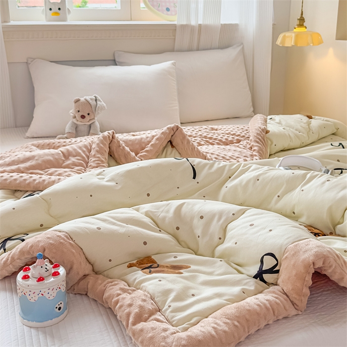 91家纺网 家纺一手货源 找家纺 （总）默忆 2025新款全棉豆豆绒被子豆豆被冬被被芯