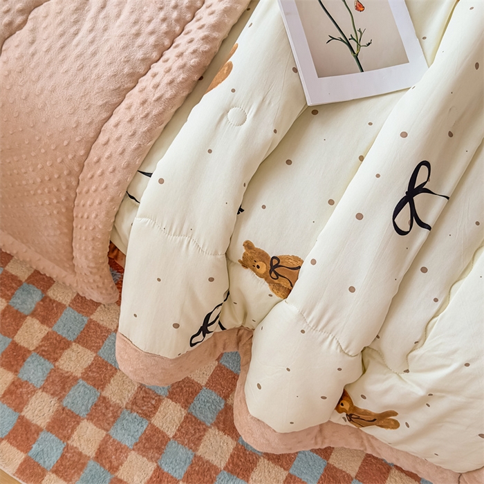 91家纺网 家纺一手货源 找家纺 （总）默忆 2025新款全棉豆豆绒被子豆豆被冬被被芯