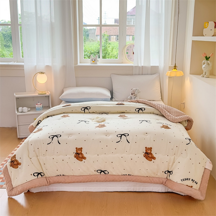 91家纺网 家纺一手货源 找家纺 （总）默忆 2025新款全棉豆豆绒被子豆豆被冬被被芯