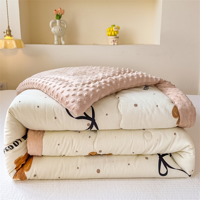 91家纺网 家纺一手货源 找家纺 （总）默忆 2025新款全棉豆豆绒被子豆豆被冬被被芯