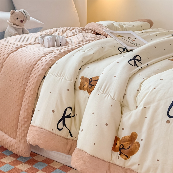 91家纺网 家纺一手货源 找家纺 （总）默忆 2025新款全棉豆豆绒被子豆豆被冬被被芯