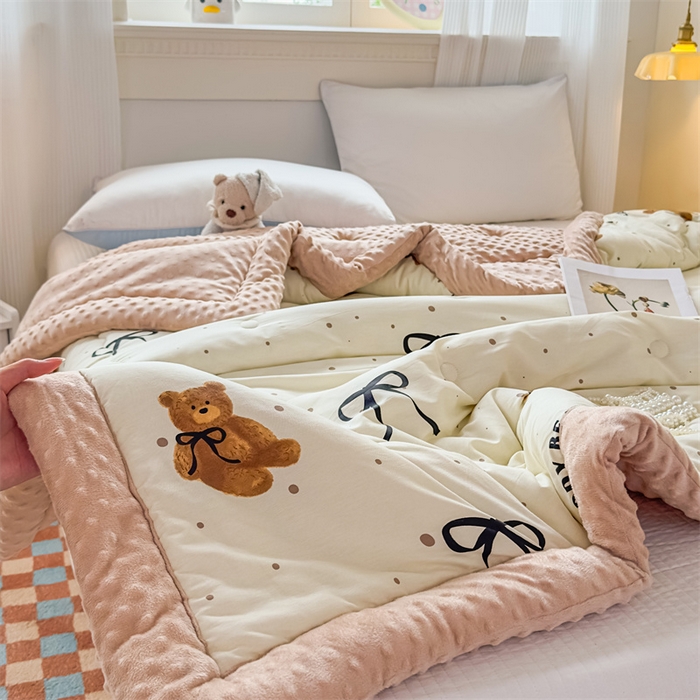 91家纺网 家纺一手货源 找家纺 （总）默忆 2025新款全棉豆豆绒被子豆豆被冬被被芯