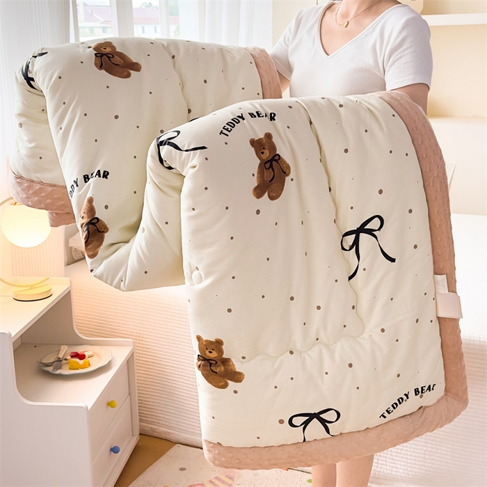 91家纺网 家纺一手货源 找家纺 （总）默忆 2025新款全棉豆豆绒被子豆豆被冬被被芯