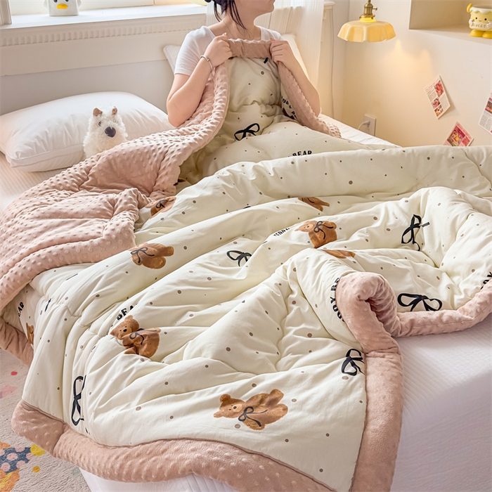 91家纺网 家纺一手货源 找家纺 （总）默忆 2025新款全棉豆豆绒被子豆豆被冬被被芯