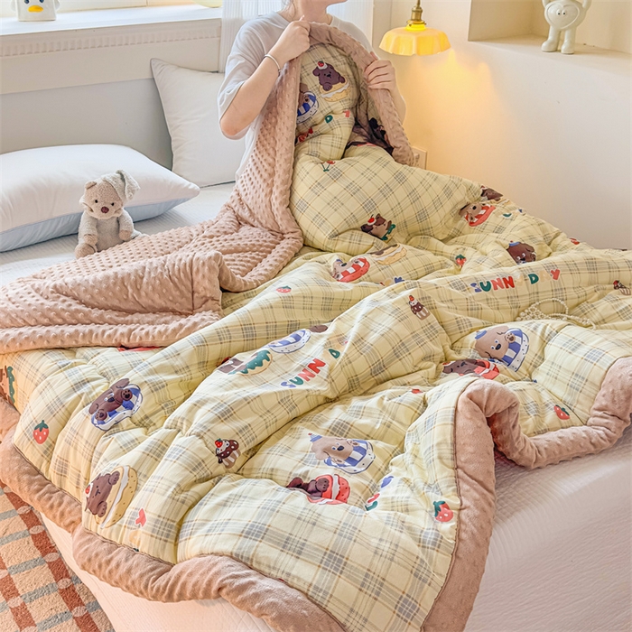 91家纺网 家纺一手货源 找家纺 默忆 2025新款全棉豆豆绒被子豆豆被冬被被芯 蛋糕小狗