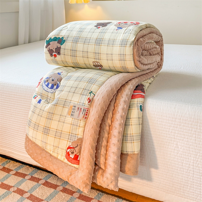 默忆 2025新款全棉豆豆绒被子豆豆被冬被被芯 蛋糕小狗