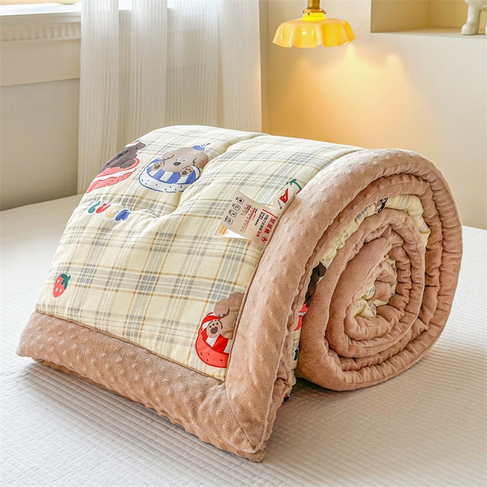 91家纺网 家纺一手货源 找家纺 默忆 2025新款全棉豆豆绒被子豆豆被冬被被芯 蛋糕小狗