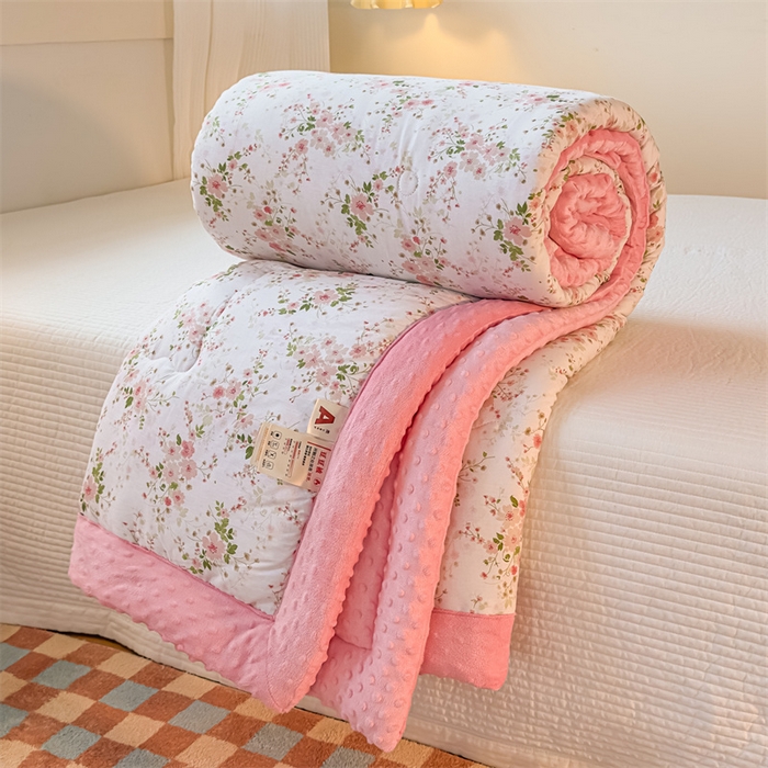 默忆 2025新款全棉豆豆绒被子豆豆被冬被被芯 花间漫舞