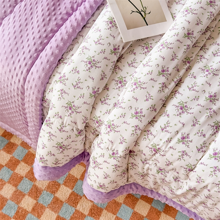 91家纺网 家纺一手货源 找家纺 默忆 2025新款全棉豆豆绒被子豆豆被冬被被芯 花香怡人