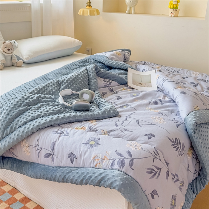 91家纺网 家纺一手货源 找家纺 默忆 2025新款全棉豆豆绒被子豆豆被冬被被芯 兰亭序