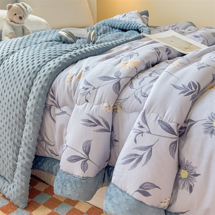 91家纺网 家纺一手货源 找家纺 默忆 2025新款全棉豆豆绒被子豆豆被冬被被芯 兰亭序