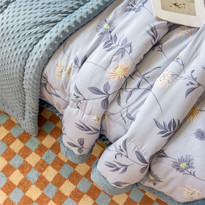 91家纺网 家纺一手货源 找家纺 默忆 2025新款全棉豆豆绒被子豆豆被冬被被芯 兰亭序