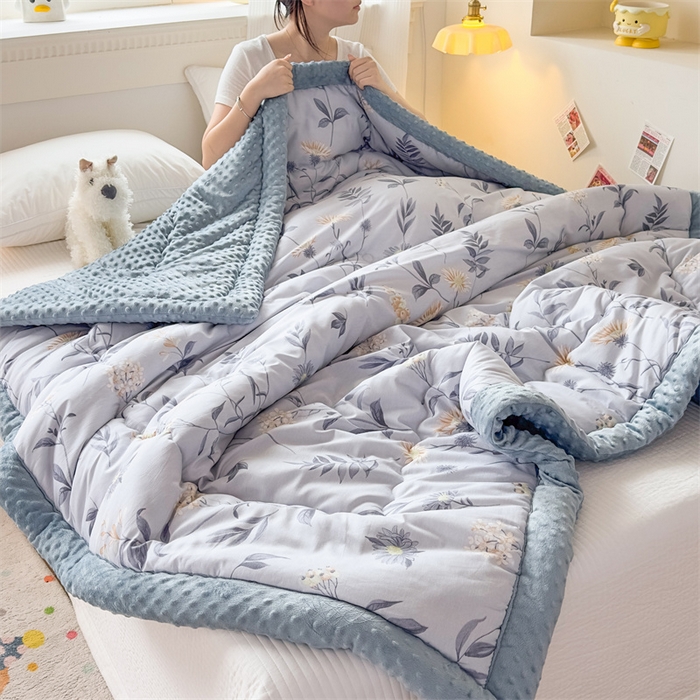 91家纺网 家纺一手货源 找家纺 默忆 2025新款全棉豆豆绒被子豆豆被冬被被芯 兰亭序