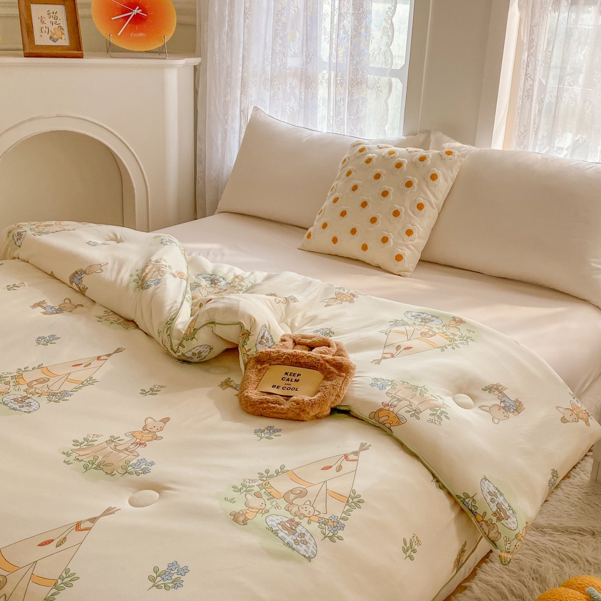 91家纺网 家纺一手货源 找家纺 小叮当家纺仓储工厂店 2025新款A类母婴级宝宝被子豆豆绒牛奶针织棉被子大豆被春秋被秋冬被婴童被夏凉被 牛奶针织被-松鼠萌兔