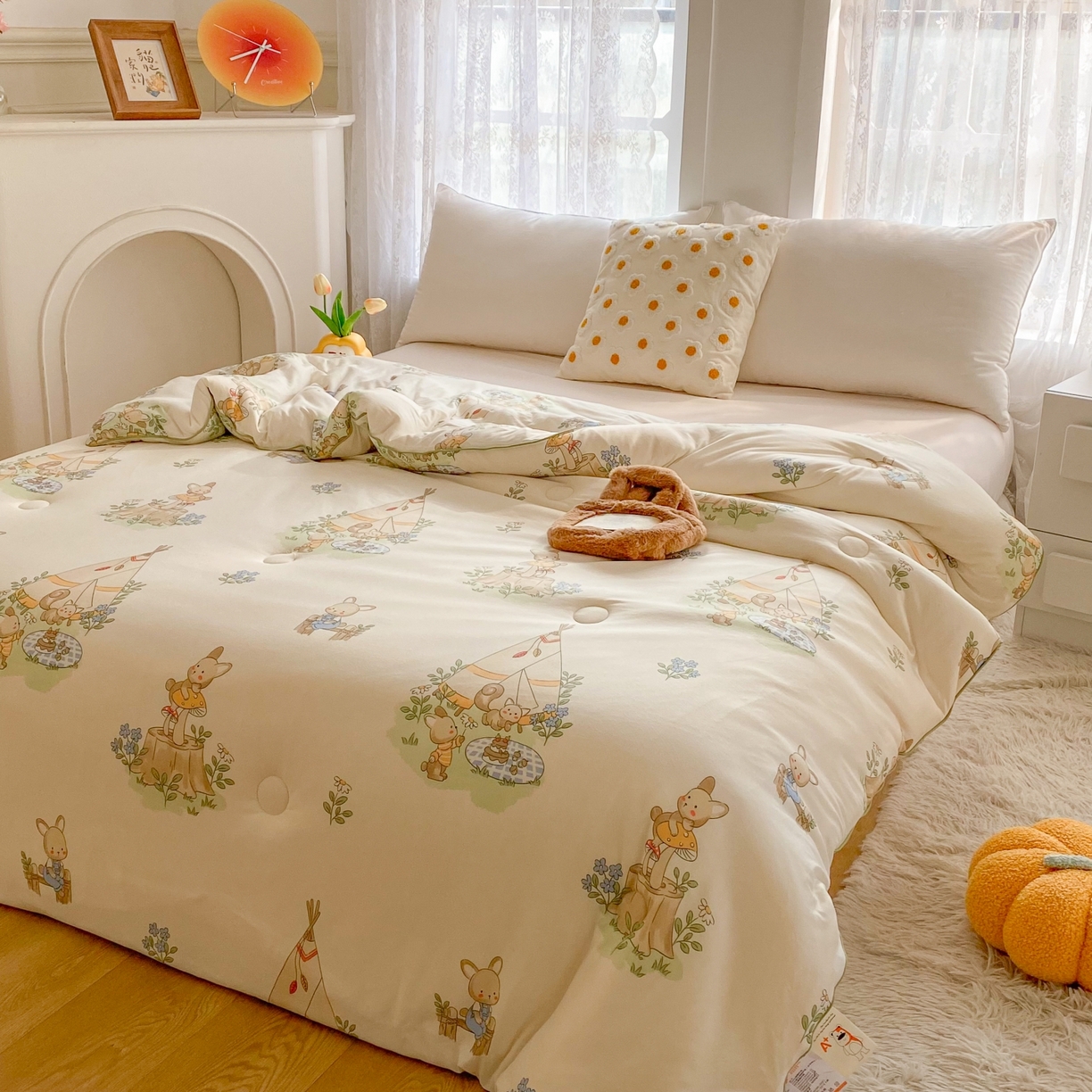 91家纺网 家纺一手货源 找家纺 小叮当家纺仓储工厂店 2025新款A类母婴级宝宝被子豆豆绒牛奶针织棉被子大豆被春秋被秋冬被婴童被夏凉被 牛奶针织被-松鼠萌兔