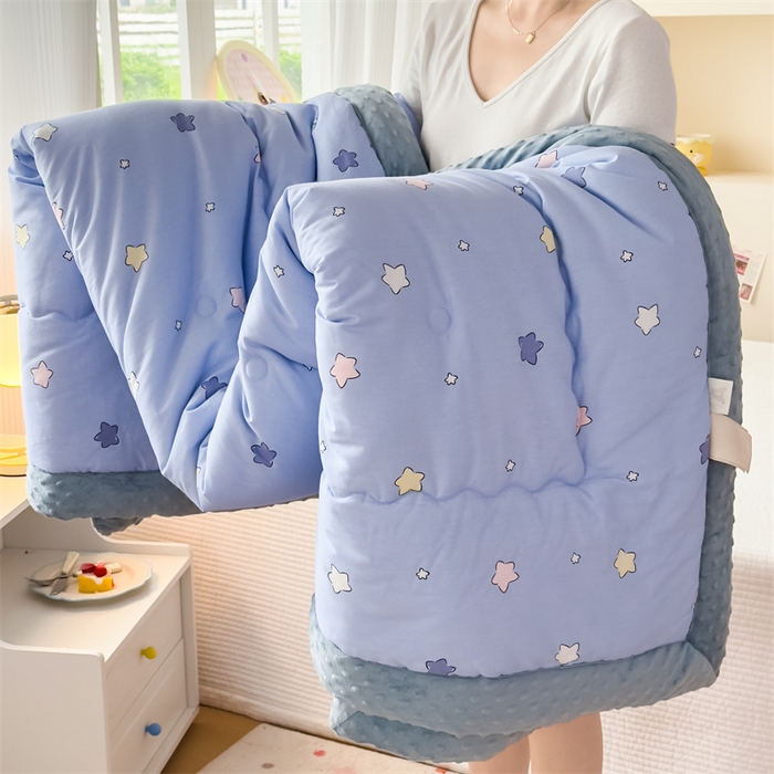 91家纺网 家纺一手货源 找家纺 默忆 2025新款全棉豆豆绒被子豆豆被冬被被芯 晚安星星