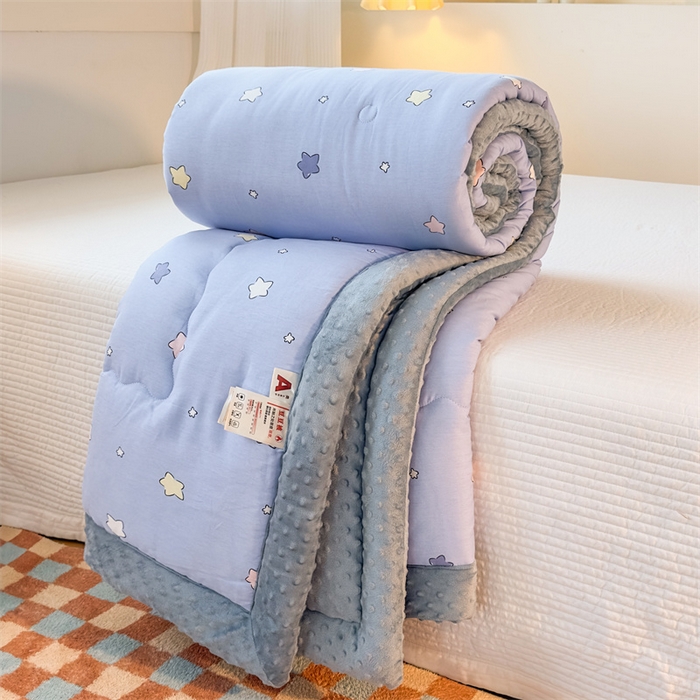 默忆 2025新款全棉豆豆绒被子豆豆被冬被被芯 晚安星星