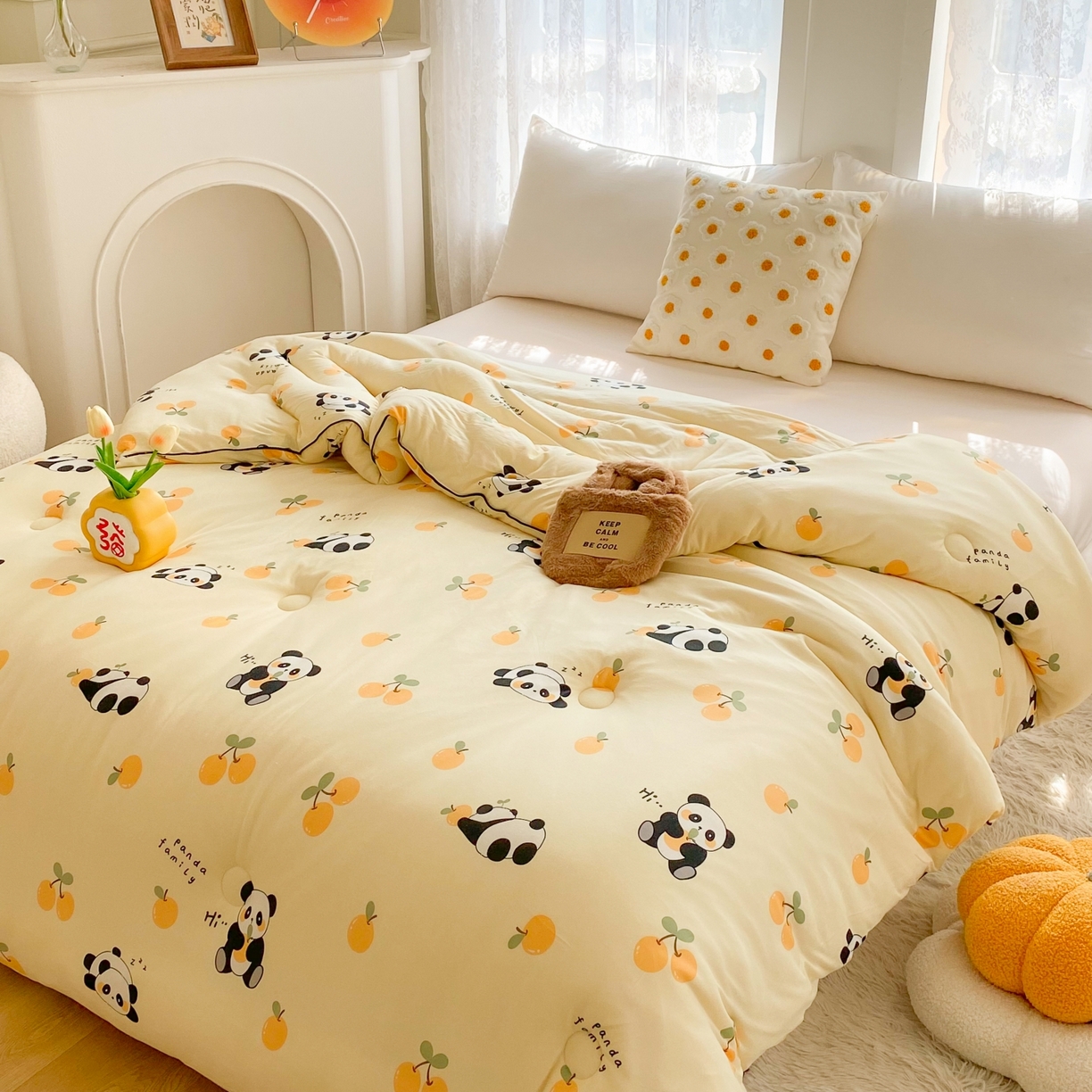 91家纺网 家纺一手货源 找家纺 小叮当家纺仓储工厂店 2025新款A类母婴级宝宝被子豆豆绒牛奶针织棉被子大豆被春秋被秋冬被婴童被夏凉被 牛奶针织被-熊猫乐园