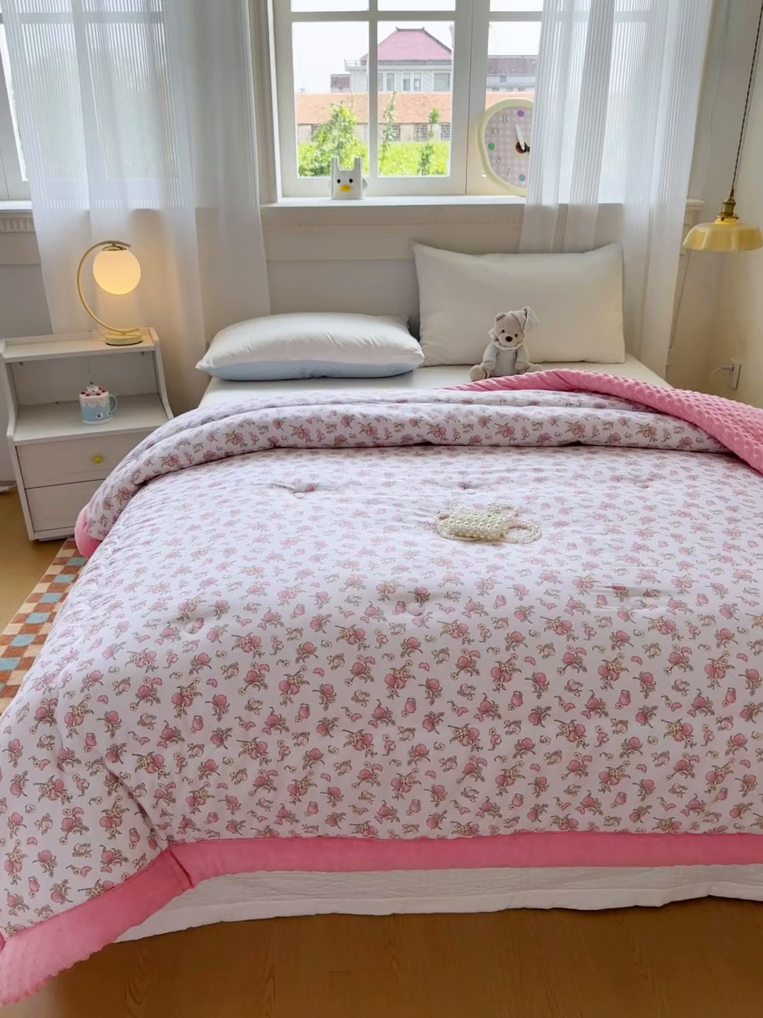 91家纺网 家纺一手货源 找家纺 默忆 2025新款全棉豆豆绒被子豆豆被冬被被芯 桃语春风