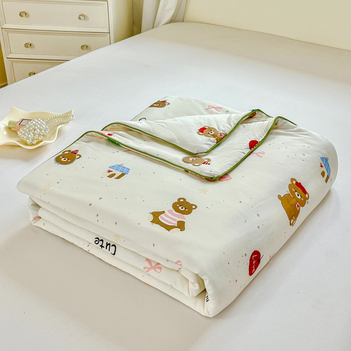 小叮当家纺仓储工厂店 2025新款A类母婴级宝宝被子豆豆绒牛奶针织棉被子大豆被春秋被秋冬被婴童被夏凉被 牛奶针织被-圣诞小熊