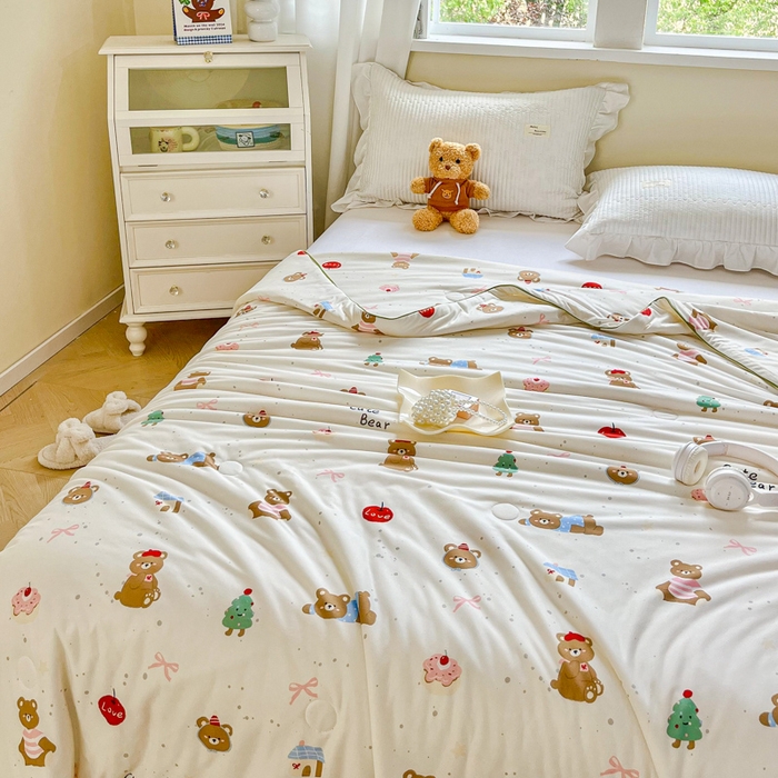 91家纺网 家纺一手货源 找家纺 小叮当家纺仓储工厂店 2025新款A类母婴级宝宝被子豆豆绒牛奶针织棉被子大豆被春秋被秋冬被婴童被夏凉被 牛奶针织被-圣诞小熊