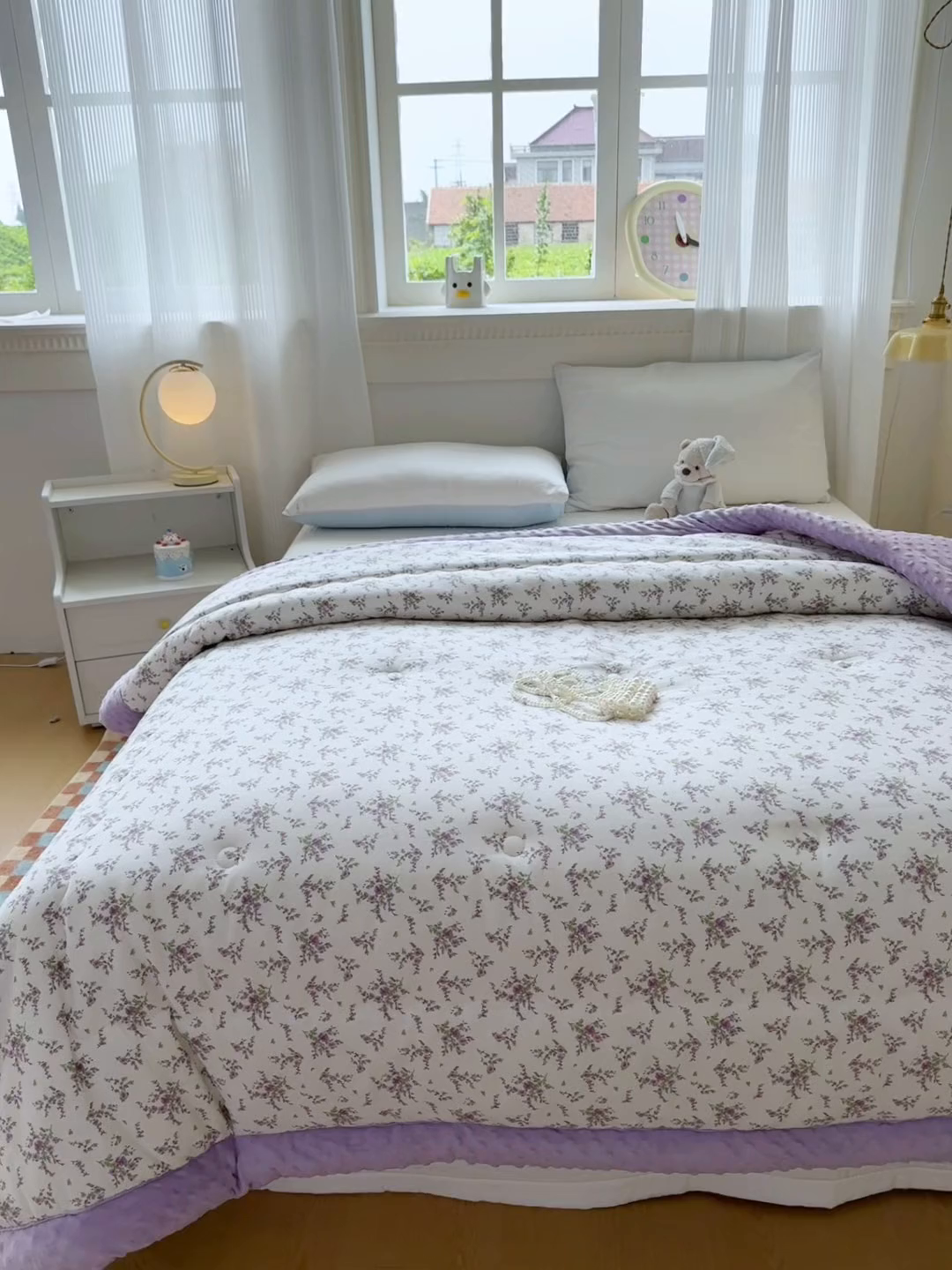 91家纺网 家纺一手货源 找家纺 默忆 2025新款全棉豆豆绒被子豆豆被冬被被芯 花香怡人