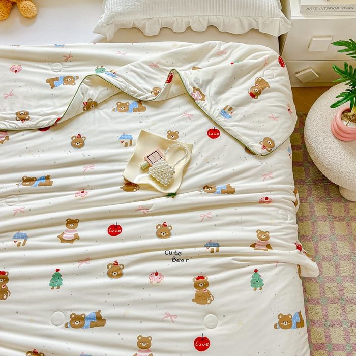 91家纺网 家纺一手货源 找家纺 小叮当家纺仓储工厂店 2025新款A类母婴级宝宝被子豆豆绒牛奶针织棉被子大豆被春秋被秋冬被婴童被夏凉被 牛奶针织被-圣诞小熊