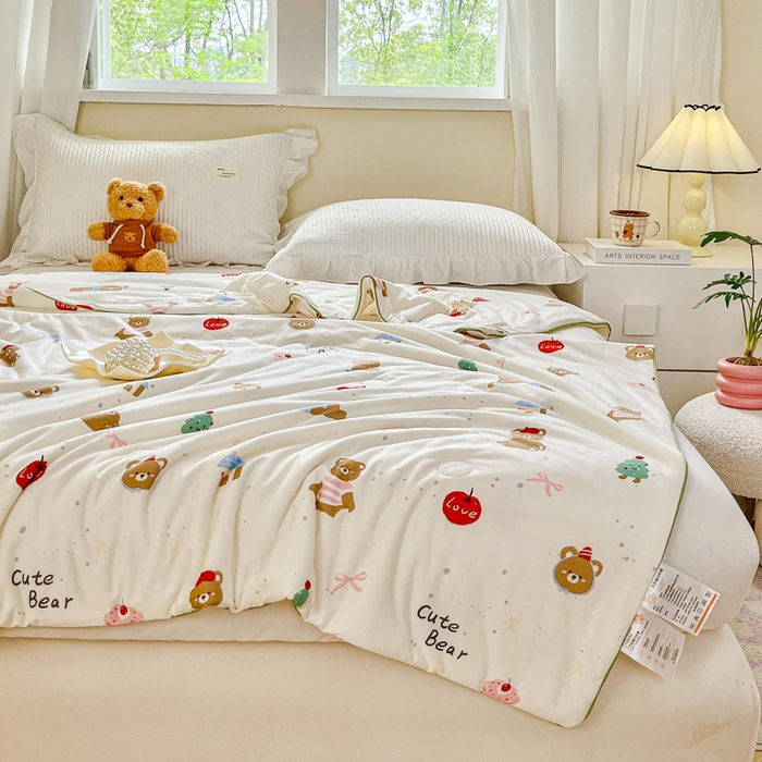 91家纺网 家纺一手货源 找家纺 小叮当家纺仓储工厂店 2025新款A类母婴级宝宝被子豆豆绒牛奶针织棉被子大豆被春秋被秋冬被婴童被夏凉被 牛奶针织被-圣诞小熊