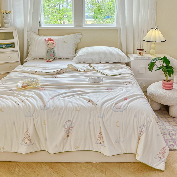 91家纺网 家纺一手货源 找家纺 小叮当家纺仓储工厂店 2025新款A类母婴级宝宝被子豆豆绒牛奶针织棉被子大豆被春秋被秋冬被婴童被夏凉被 牛奶针织被-梦幻岛