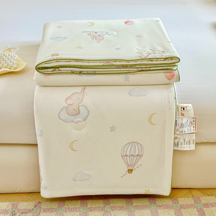 91家纺网 家纺一手货源 找家纺 小叮当家纺仓储工厂店 2025新款A类母婴级宝宝被子豆豆绒牛奶针织棉被子大豆被春秋被秋冬被婴童被夏凉被 牛奶针织被-梦幻岛