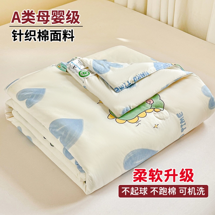 91家纺网 家纺一手货源 找家纺 小叮当家纺仓储工厂店 2025新款A类母婴级宝宝被子豆豆绒牛奶针织棉被子大豆被春秋被秋冬被婴童被夏凉被 牛奶针织被-幸运独角龙