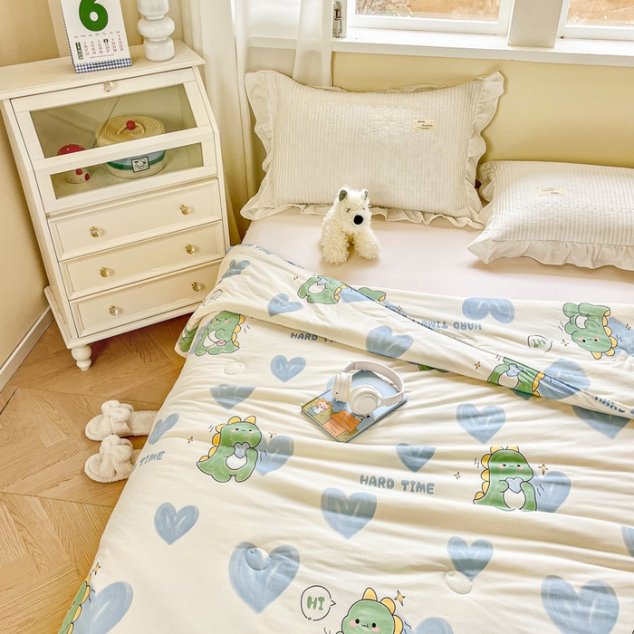 91家纺网 家纺一手货源 找家纺 小叮当家纺仓储工厂店 2025新款A类母婴级宝宝被子豆豆绒牛奶针织棉被子大豆被春秋被秋冬被婴童被夏凉被 牛奶针织被-幸运独角龙