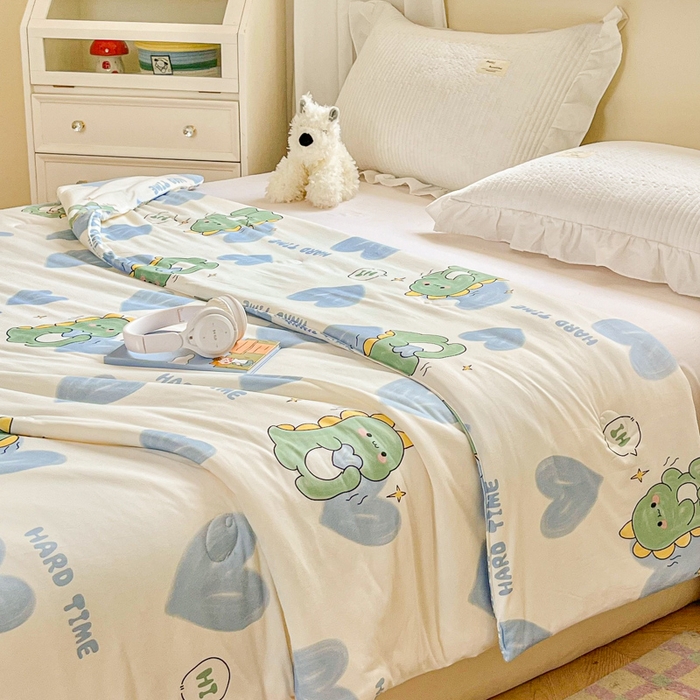 91家纺网 家纺一手货源 找家纺 小叮当家纺仓储工厂店 2025新款A类母婴级宝宝被子豆豆绒牛奶针织棉被子大豆被春秋被秋冬被婴童被夏凉被 牛奶针织被-幸运独角龙