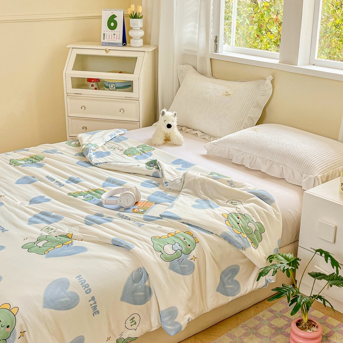 91家纺网 家纺一手货源 找家纺 小叮当家纺仓储工厂店 2025新款A类母婴级宝宝被子豆豆绒牛奶针织棉被子大豆被春秋被秋冬被婴童被夏凉被 牛奶针织被-幸运独角龙