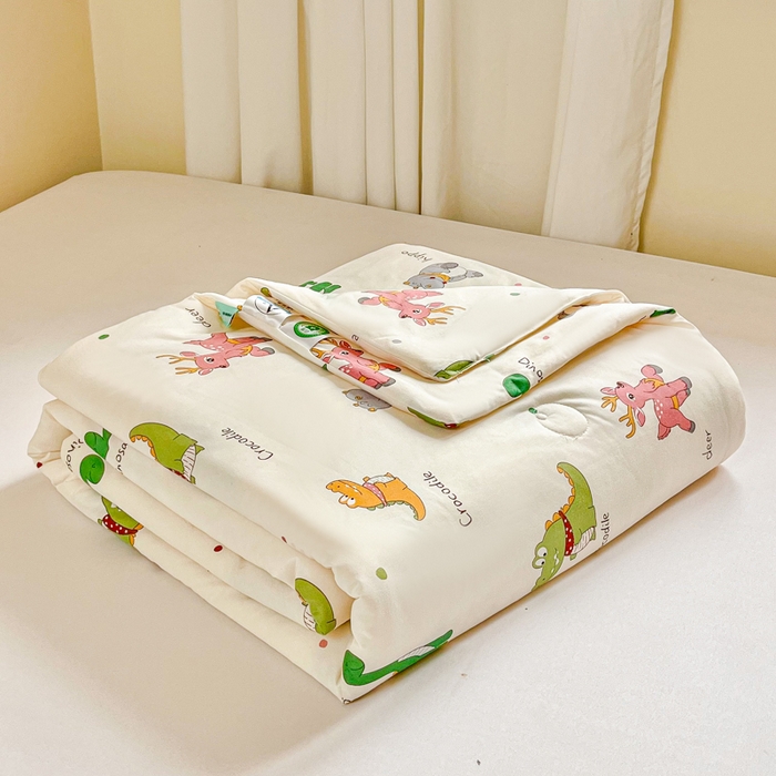 小叮当家纺仓储工厂店 2025新款A类母婴级宝宝被子豆豆绒牛奶针织棉被子大豆被春秋被秋冬被婴童被夏凉被 牛奶针织被-小鳄鱼