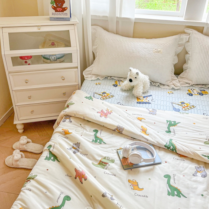 91家纺网 家纺一手货源 找家纺 小叮当家纺仓储工厂店 2025新款A类母婴级宝宝被子豆豆绒牛奶针织棉被子大豆被春秋被秋冬被婴童被夏凉被 牛奶针织被-小鳄鱼