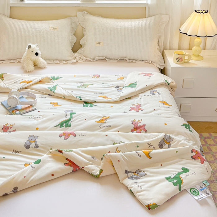 91家纺网 家纺一手货源 找家纺 小叮当家纺仓储工厂店 2025新款A类母婴级宝宝被子豆豆绒牛奶针织棉被子大豆被春秋被秋冬被婴童被夏凉被 牛奶针织被-小鳄鱼